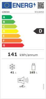 Kombinovaná chladnička Gorenje RF414DPW4 – Obrázok 2