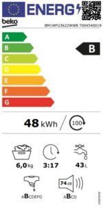 Spredu plnená práčka Beko BM1WFU3622WWB – Obrázok 3