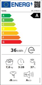 Spredu plnená práčka Candy BR 37SBL8-S – Obrázok 2