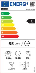 Spredu plnená práčka Samsung WW60A3120BE/LE – Obrázok 2